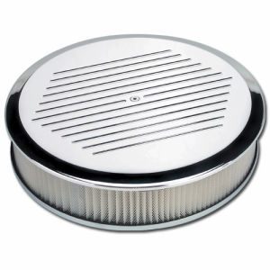 14in. Round Air Cleaner Ball Milled Polished Photo Main
