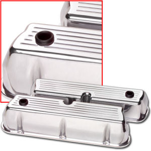 Billet Valve Cover Ford SB (Tall) Ball Milled Polished Photo Main