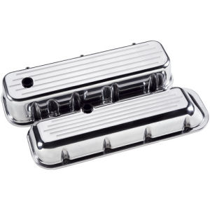 Billet Valve Cover Chevrolet BB (Tall) Ball Milled Polished Photo Main