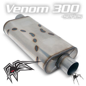 Black Widow Venom 300 Series Muffler, 3" - Offset/Center  Photo Main