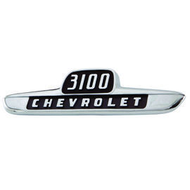 1955 1st Series Chevrolet Truck Hood Side Emblems "3100 Chevrolet" with fasteners Photo Main