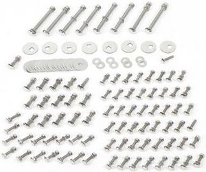 1957-59 Chevrolet Truck Longbed Stepside Polished Stainless Steel Bed Bolt Kit (97") Photo Main