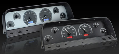 1964-66 Chevrolet Truck VHX Gauge Kit - Carbon Fiber Style Face, Blue Backlight Photo Main