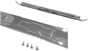 1967-72 Chevrolet Truck Door Sill Plate L/H or R/H, Polished Stainless Steel with "Bowtie"  Photo Main