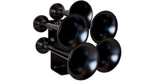 Hornblasters Katrina 5 Chime Train Horn, Black (Includes Valve) Photo Main