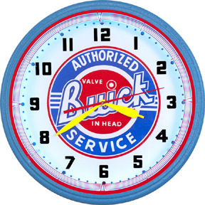 Buick Authorized Service Neon Clock with White Neon Photo Main