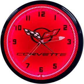 Corvette C5 Neon Clock with Red Neon Photo Main