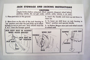 1955 Chevrolet Jack instruction  Photo Main