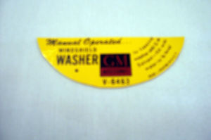 1955-60 Chevrolet Manual Windshield Washer Lid Decal Photo Main