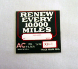 1926-32 Chevrolet Oil filter decal XH-1 Photo Main