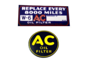 1940-46 / 1937-46T Chevrolet Oil filter side "AC" decal 2" / 1937-46 "AC" oil filter canister decal (trucks) Photo Main