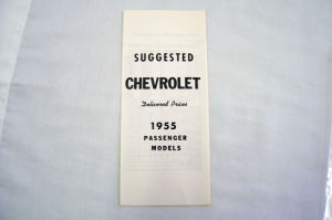 1955 Chevrolet Delivered new car retail price list Photo Main