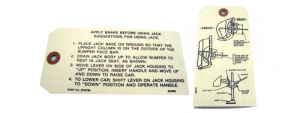1954 Chevrolet Jack instruction tag  Photo Main