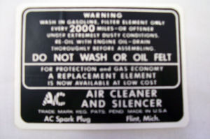 1937-48 Chevrolet Dry style air cleaner service instructions Photo Main