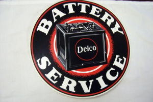 1936-43 Chevrolet Delco battery service decal Photo Main