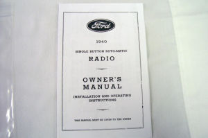 1940 Ford Radio owners manual (Philco) Photo Main