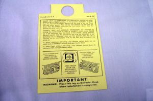 1946-48 Ford Heater instruction tag Photo Main