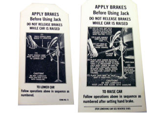 1939 Ford Jack instruction tag  Photo Main