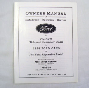 1938 Ford Radio owners manual Photo Main