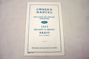 1947 Ford Radio owners manual Photo Main