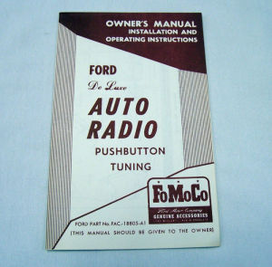 1952 Ford Radio owners manual (Deluxe) Photo Main