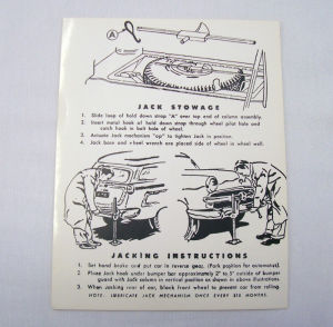 1952-56 Ford Station wagon jack instructions decal Photo Main