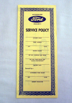 1954-55 Ford Service policy Photo Main