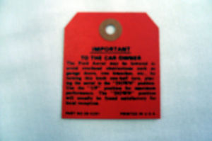 1937-39 Ford Roof Antenna Instruction Tag Photo Main