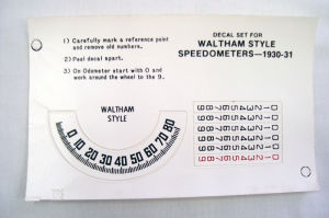 1930-31 Ford Model A speed-o-meter decal set Waltham Photo Main