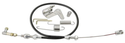 24IN. DUO-PAK UNIVERSAL BLACK THROTTLE CABLE W/ SS THROTTLE CABLE BRACKET & SPRINGS Photo Main