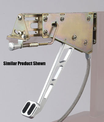 BILLET ALUMINUM UNDER-THE-DASH FOOT OPERATED EMERGENCY BRAKE WINDOWED ARM W/RUBBER - CHROMED Photo Main