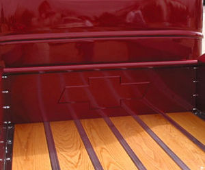1940-45 CHEVROLET FRONT BED PANEL - EMBOSSED BOWTIE, STEPSIDE Photo Main