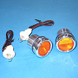 1940-66 Chevy Bed Roll Lights - Polished Aluminum w/ Amber Lights, Stepside Photo Main