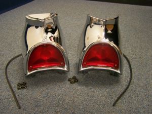 1957 Chevrolet Car - Chrome Taillight Housings With Lenses, Bulbs And Gaskets Photo Main
