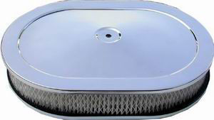 12" X 2" Stamped Steel Oval Air Cleaner Photo Main