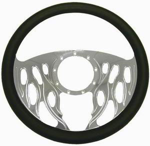 Billet Aluminum Steering Wheel Half Wrap Chrome 14" X 2" Dish Photo Main