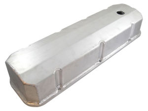 1965-95 BB Chevrolet Fabricated Anodized Aluminum Flat Top Valve Covers - Tall, w/ Holes Photo Main