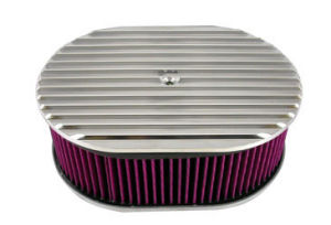 Polished Aluminum 12X4 All Finned Washable Air Cleaner Set Photo Main