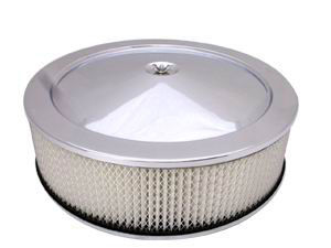  Chrome Muscle Car Style Air Cleaner W/ Flat Base 14" X 4" - Paper Element Photo Main