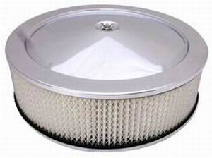  Stainless Muscle Car Style Air Cleaner W/ Off-Set Base 14" X 4" - Paper Element Photo Main