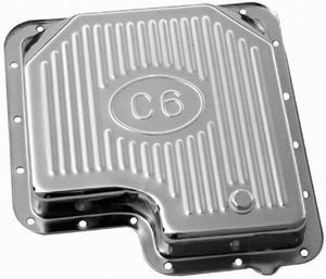 Chrome Steel Ford C-6 Transmission Pan - Finned Photo Main