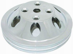 Chrome Aluminum SBC Double Groove  Water  Pump Pulley - (LWP)  Photo Main