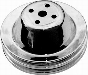 Chrome Steel Double Groove Water Pump  Pulley  - SBC (SWP) Photo Main