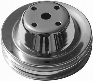 Chrome Steel Double Groove Water Pump  Pulley - SBC (LWP) Photo Main
