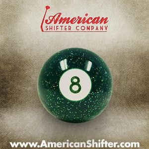 Green 8 Ball Shift Knob with Metal Flake Photo Main