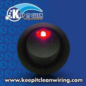 Round LED Rocker Switch - Red 20a/12vdc Photo Main