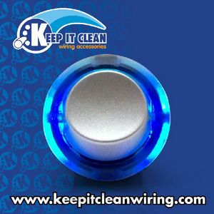 Silver Rocker Switch with Blue Ring Illumination 20a / 12vdc Photo Main