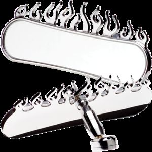 Billet Rearview Mirror Flamed Polished Photo Main