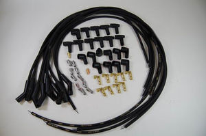 Spark Plug Wire Set Black / Black Boots 180 Deg V8 Photo Main