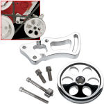 SBC SWP Independent Power Steering Bracket & Pulley Polished